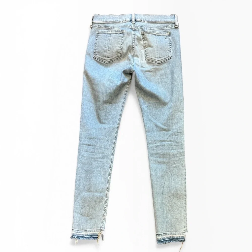 Rag & Bone Jean Capri Wiley Light Wash Raw Step Hem Slim Cropped Jeans Size 25